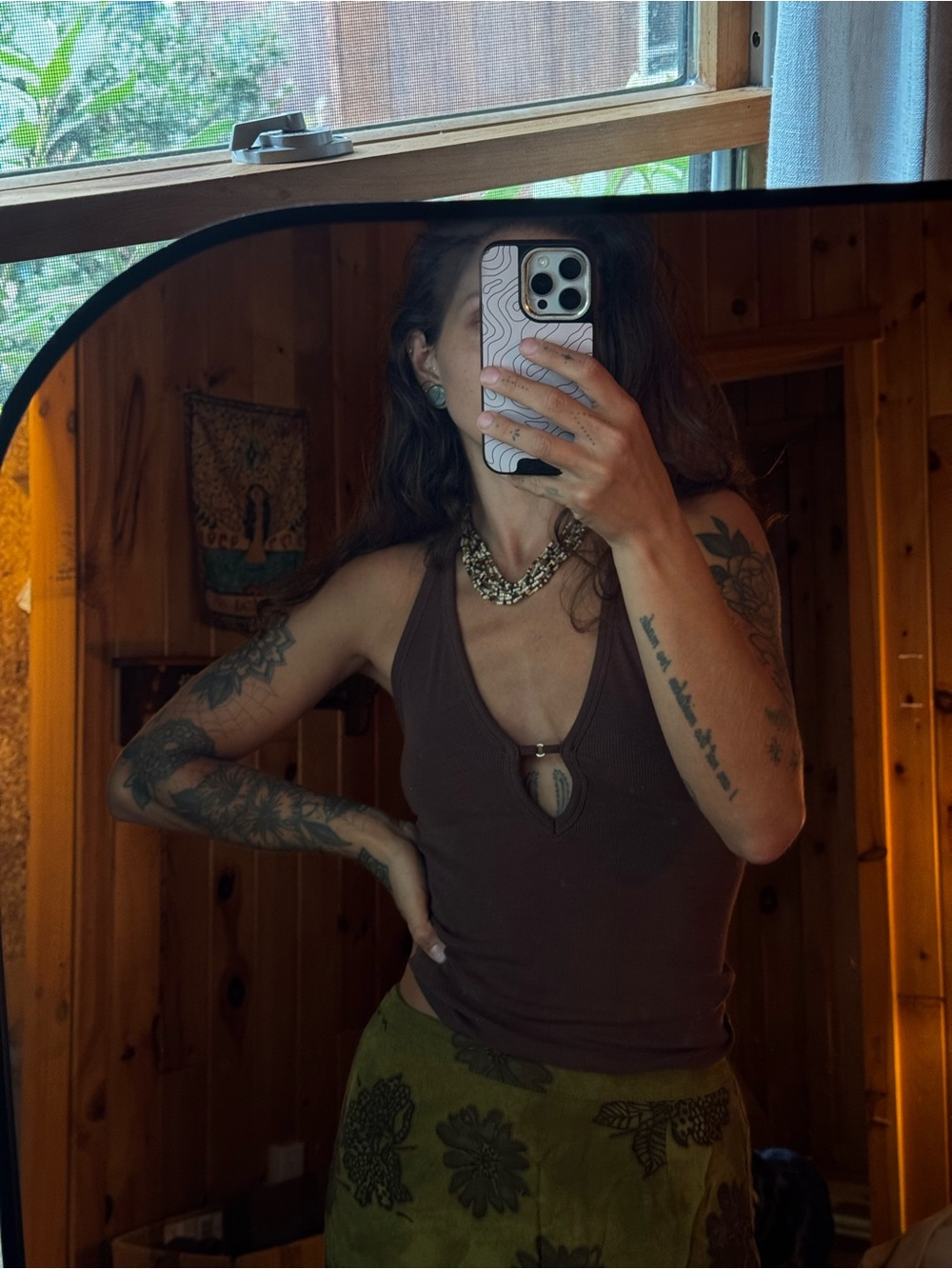 Brown Ribbed Tank Top - Picture 4 of 4